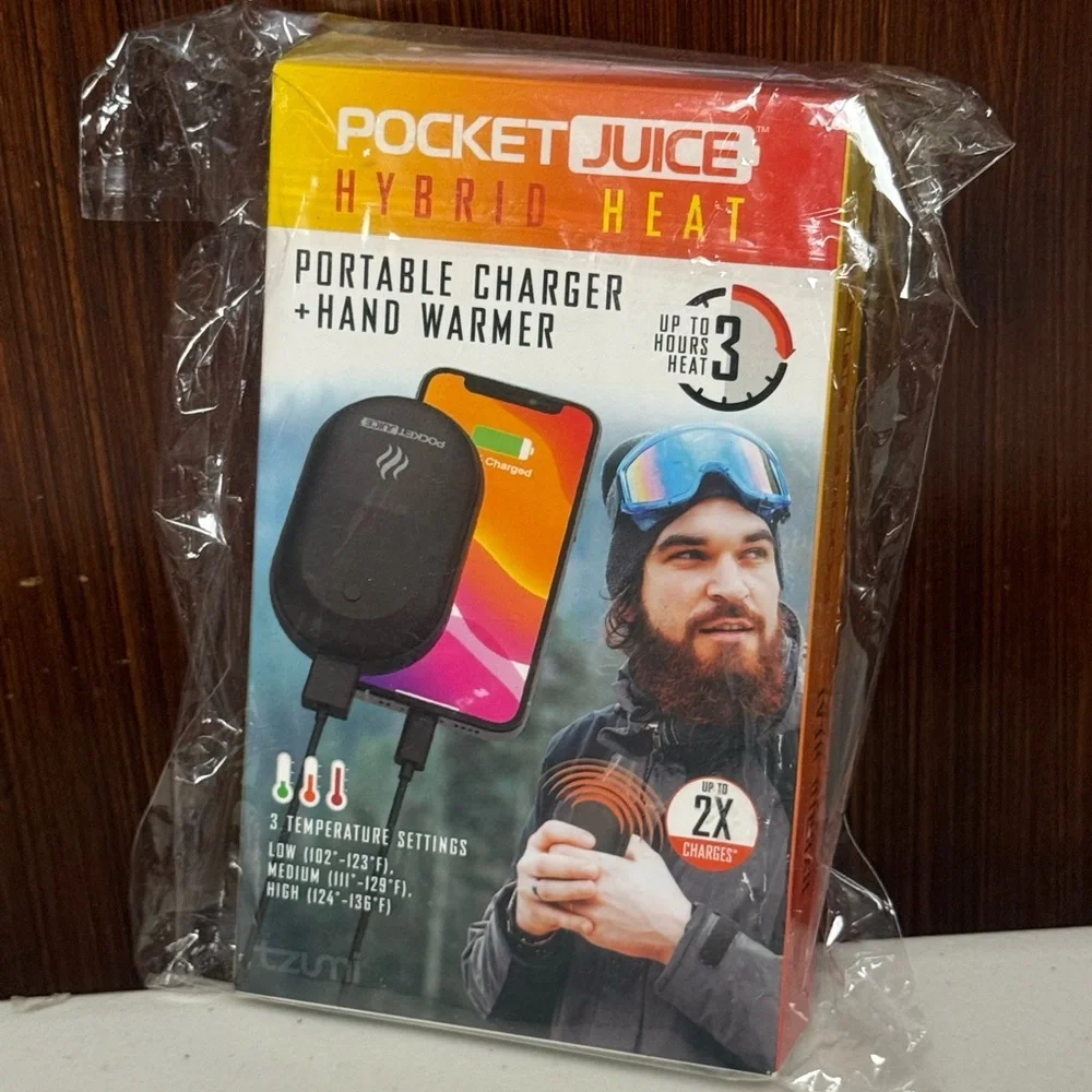 Hybrid Heat Portable Charger and Hand Warmer - Classic Black
